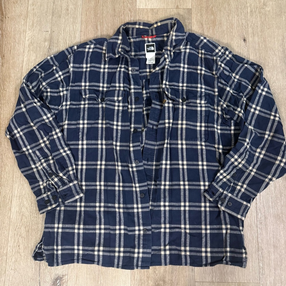 The North Face Navy & Cream Plaid Button-Up Shirt